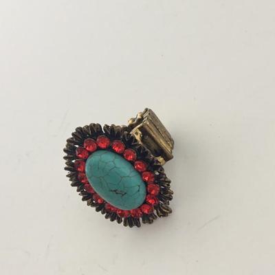 Bronze tone costume stretchy ring