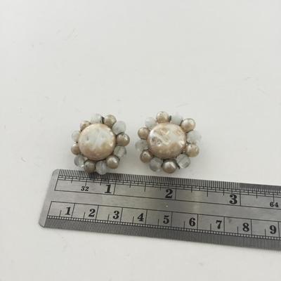 Japan marked clip on vintage earrings