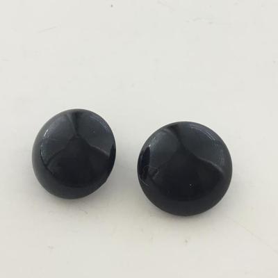 Black round vintage clip on earrings