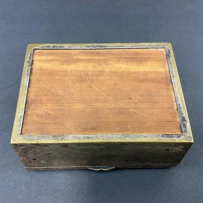 -9- ART NOUVEAU | Silver Over Brass Cigar Box | Marked