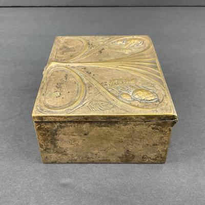 -9- ART NOUVEAU | Silver Over Brass Cigar Box | Marked