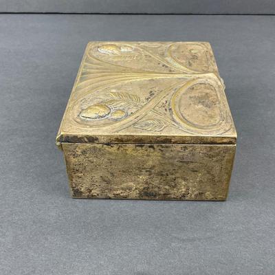 -9- ART NOUVEAU | Silver Over Brass Cigar Box | Marked