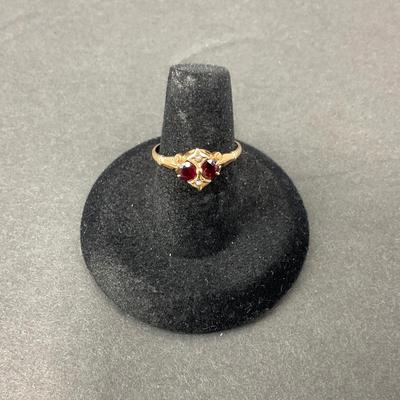 -18- GOLD | 14K Gold & Ruby Red Stone | Marked