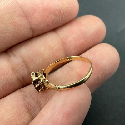 -18- GOLD | 14K Gold & Ruby Red Stone | Marked