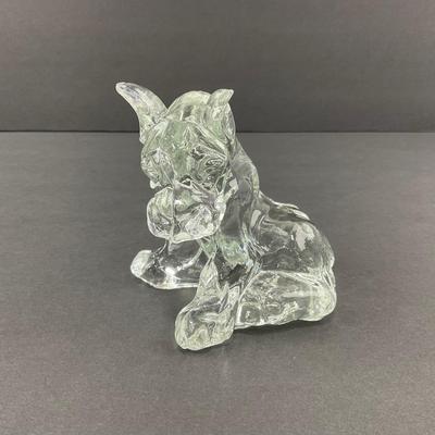 -21- GLASSWARE | One Kenneth Haley Crystal Boxer | One Art Glass Scottie Dog