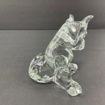 -21- GLASSWARE | One Kenneth Haley Crystal Boxer | One Art Glass Scottie Dog
