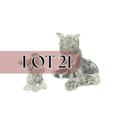 -21- GLASSWARE | One Kenneth Haley Crystal Boxer | One Art Glass Scottie Dog