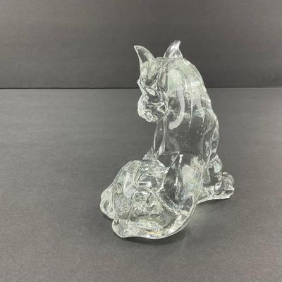 -21- GLASSWARE | One Kenneth Haley Crystal Boxer | One Art Glass Scottie Dog