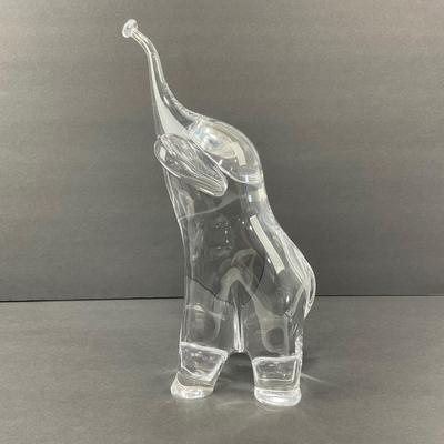 -23- DAUM | France Art Glass Heavy Elephant Figure | Signed