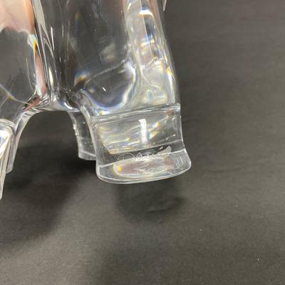 -23- DAUM | France Art Glass Heavy Elephant Figure | Signed