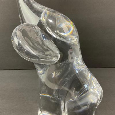 -23- DAUM | France Art Glass Heavy Elephant Figure | Signed