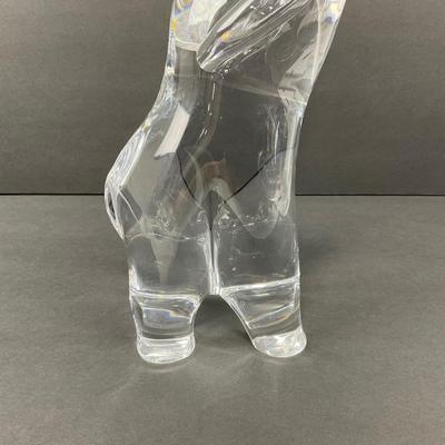 -23- DAUM | France Art Glass Heavy Elephant Figure | Signed