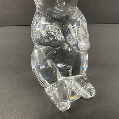 -25- DAUM | France Crystal Tall Rabbit Figure | Signed