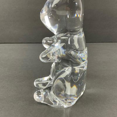 -25- DAUM | France Crystal Tall Rabbit Figure | Signed