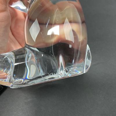 -25- DAUM | France Crystal Tall Rabbit Figure | Signed