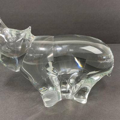 -26- SWEDEN | Acc Style 8833 FM. Konst. Glass Hippo Figure | Signed