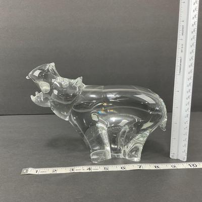 -26- SWEDEN | Acc Style 8833 FM. Konst. Glass Hippo Figure | Signed