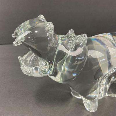 -26- SWEDEN | Acc Style 8833 FM. Konst. Glass Hippo Figure | Signed