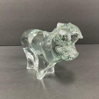 -26- SWEDEN | Acc Style 8833 FM. Konst. Glass Hippo Figure | Signed