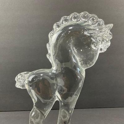 -27- GLASSWARE | By Dalzell Tall Pony Figure | Marked