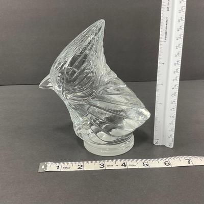 -28- LALIQUE | Cardinal Bird Glass Radiator Mascot Hood Ornament