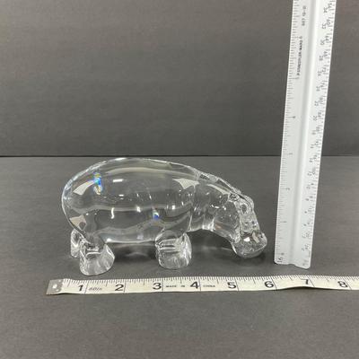 -29- BACCARAT | Large Hippopotamus Crystal Figure | Marked
