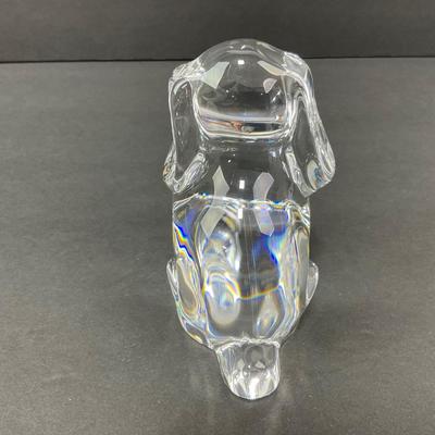 -30- ORREFORS | Swedish Crystal Spaniel Dog Figure | Signed