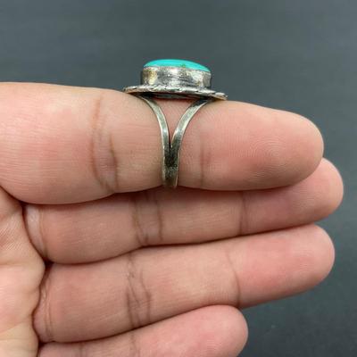 -34- NAVAJO | Artist Signed Sterling Ring | Marked Cortez H. K.W.