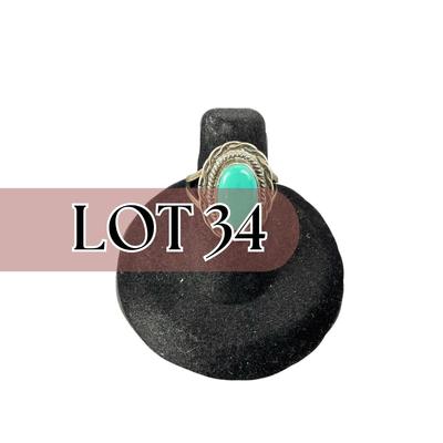 -34- NAVAJO | Artist Signed Sterling Ring | Marked Cortez H. K.W.