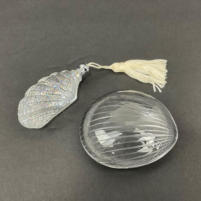 -46- GLASSWARE | Art Glass Shell & Shell Perfume Bottle