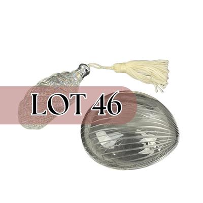-46- GLASSWARE | Art Glass Shell & Shell Perfume Bottle