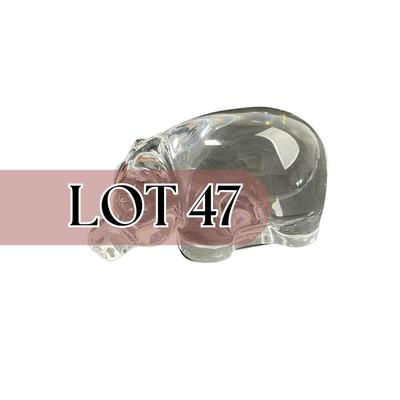 -47- VILLEROY & BOCH | Art Glass Hippopotamus | Marked