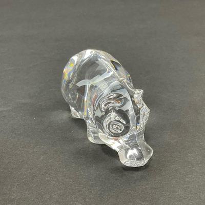 -47- VILLEROY & BOCH | Art Glass Hippopotamus | Marked