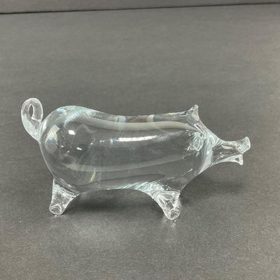 -48- GLASSWARE | Art Glass Pig Figure