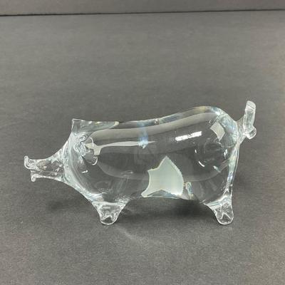 -48- GLASSWARE | Art Glass Pig Figure