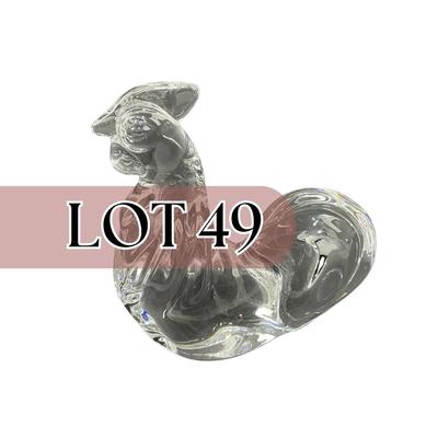 -49- VILLEROY & BOCH | Art Glass Rooster Figure | Marked