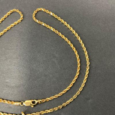 -53- GOLD | 14K Gold Chain & 585 Italy Pendant | Marked