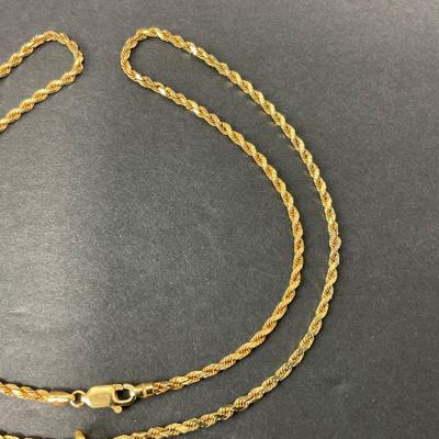-53- GOLD | 14K Gold Chain & 585 Italy Pendant | Marked