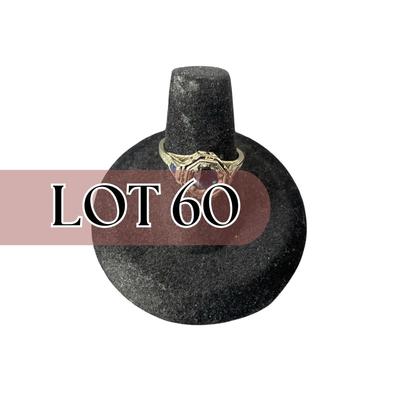-60- GOLD | 18K Blue Stone & Gold Ring | Marked