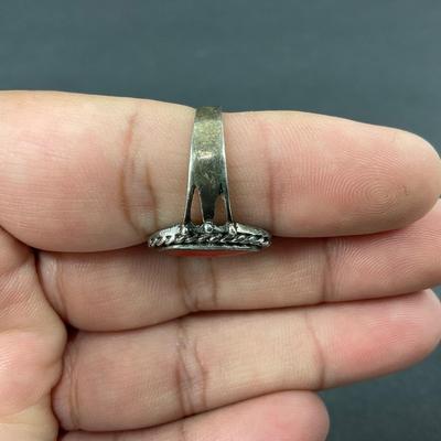 -64- SILVER | Red Polished Stone & Sterling Silver Rings | Marked