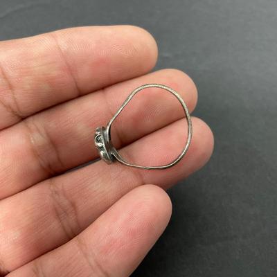 -64- SILVER | Red Polished Stone & Sterling Silver Rings | Marked