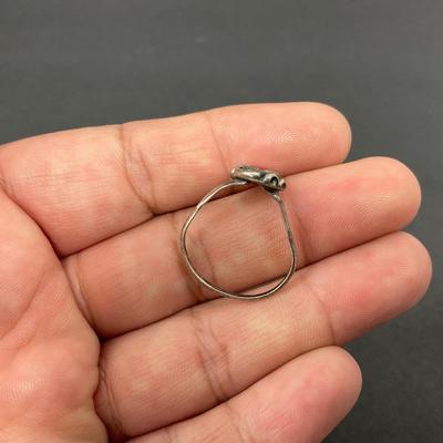 -64- SILVER | Red Polished Stone & Sterling Silver Rings | Marked