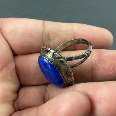 -65- SILVER | Sterling Silver & Polished Stone & Shell Rings | Marked