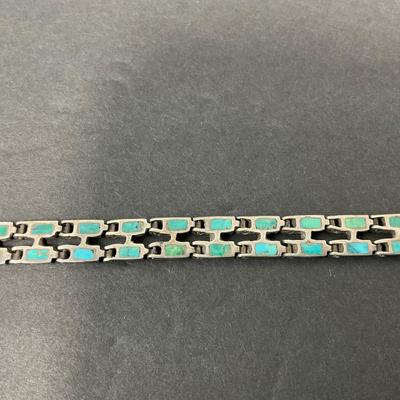 -70- COSTUME | Metal & Turquoise Type Of Stone Bracelet