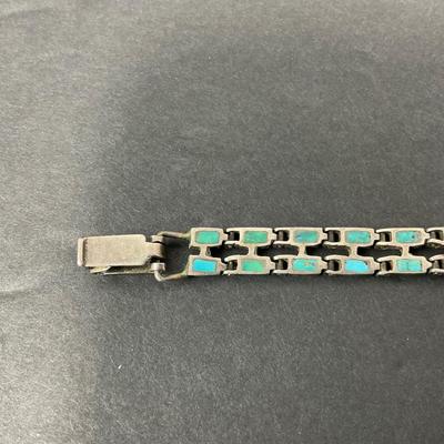 -70- COSTUME | Metal & Turquoise Type Of Stone Bracelet