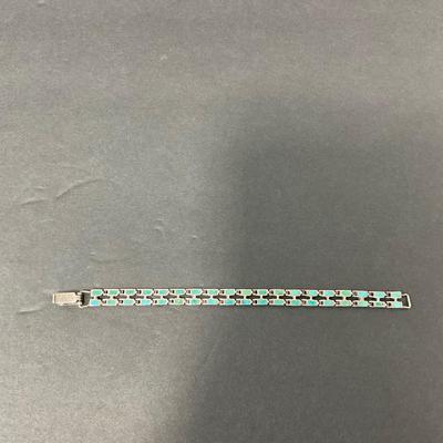 -70- COSTUME | Metal & Turquoise Type Of Stone Bracelet