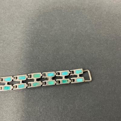 -70- COSTUME | Metal & Turquoise Type Of Stone Bracelet