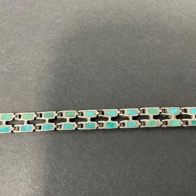 -70- COSTUME | Metal & Turquoise Type Of Stone Bracelet