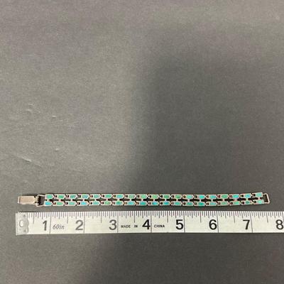 -70- COSTUME | Metal & Turquoise Type Of Stone Bracelet