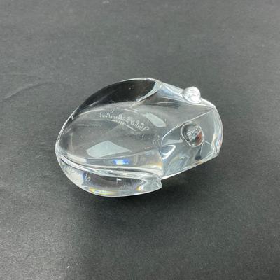 -72- VAL ST LAMBERT DE SOUSA | Crystal Art Glass Frog Figure | Signed